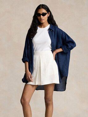 POLO RALPH LAUREN Linen Mini Skirt  Sz 16